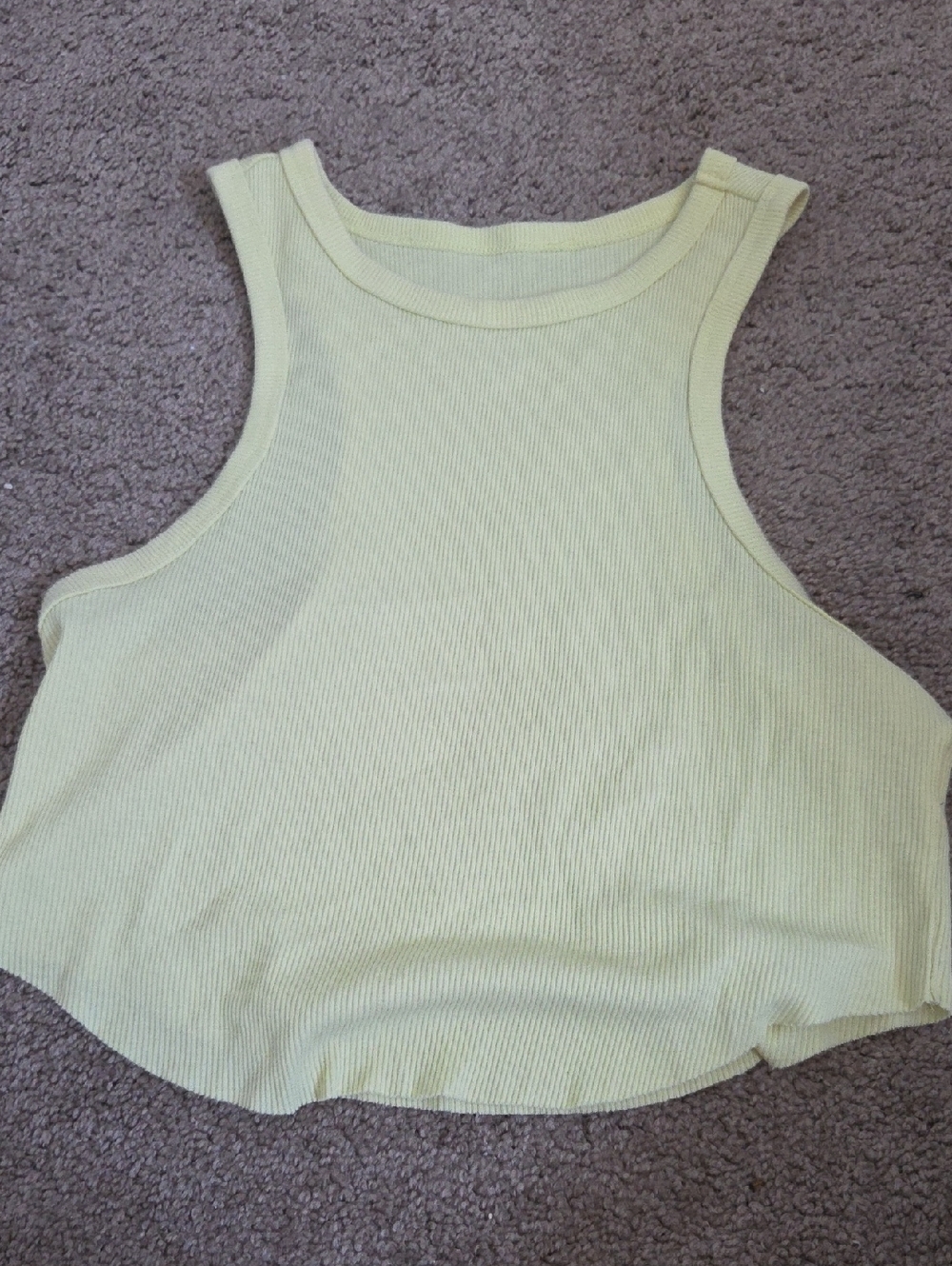 Target Women's Ribbed Crop Tank Top in Light Yellow
